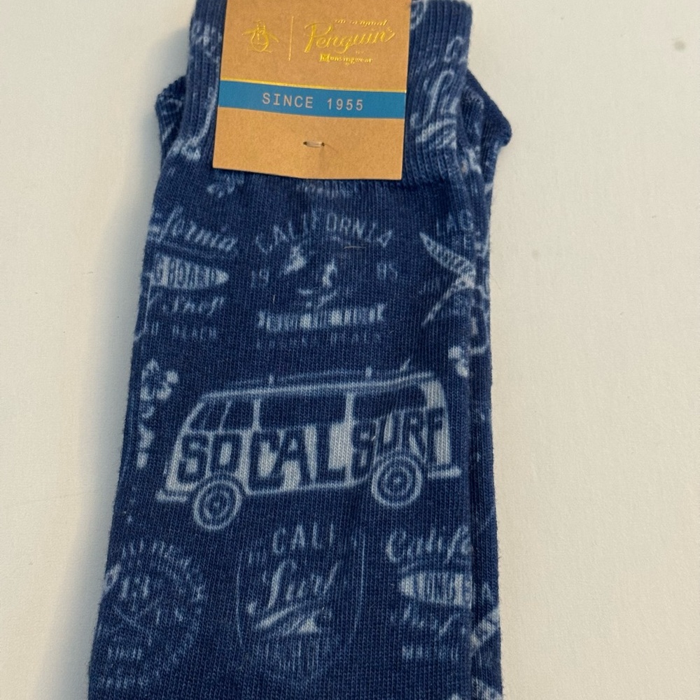 Original Penguin Men's Blue Surf Socks So Cal Surf HW1